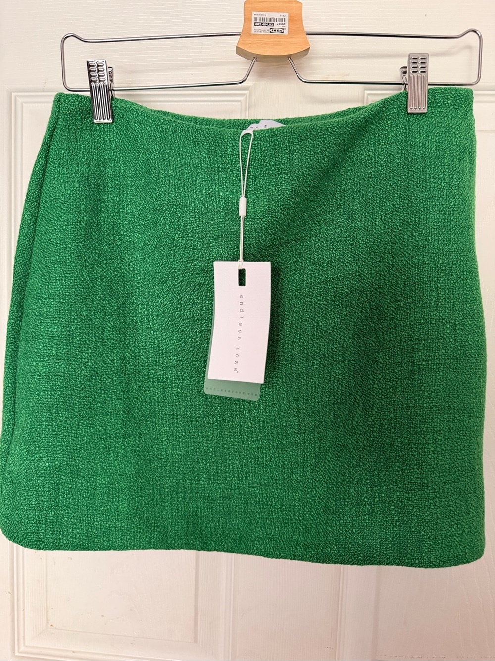 Endless Rose Emerald Green Tweed Mini Skirt